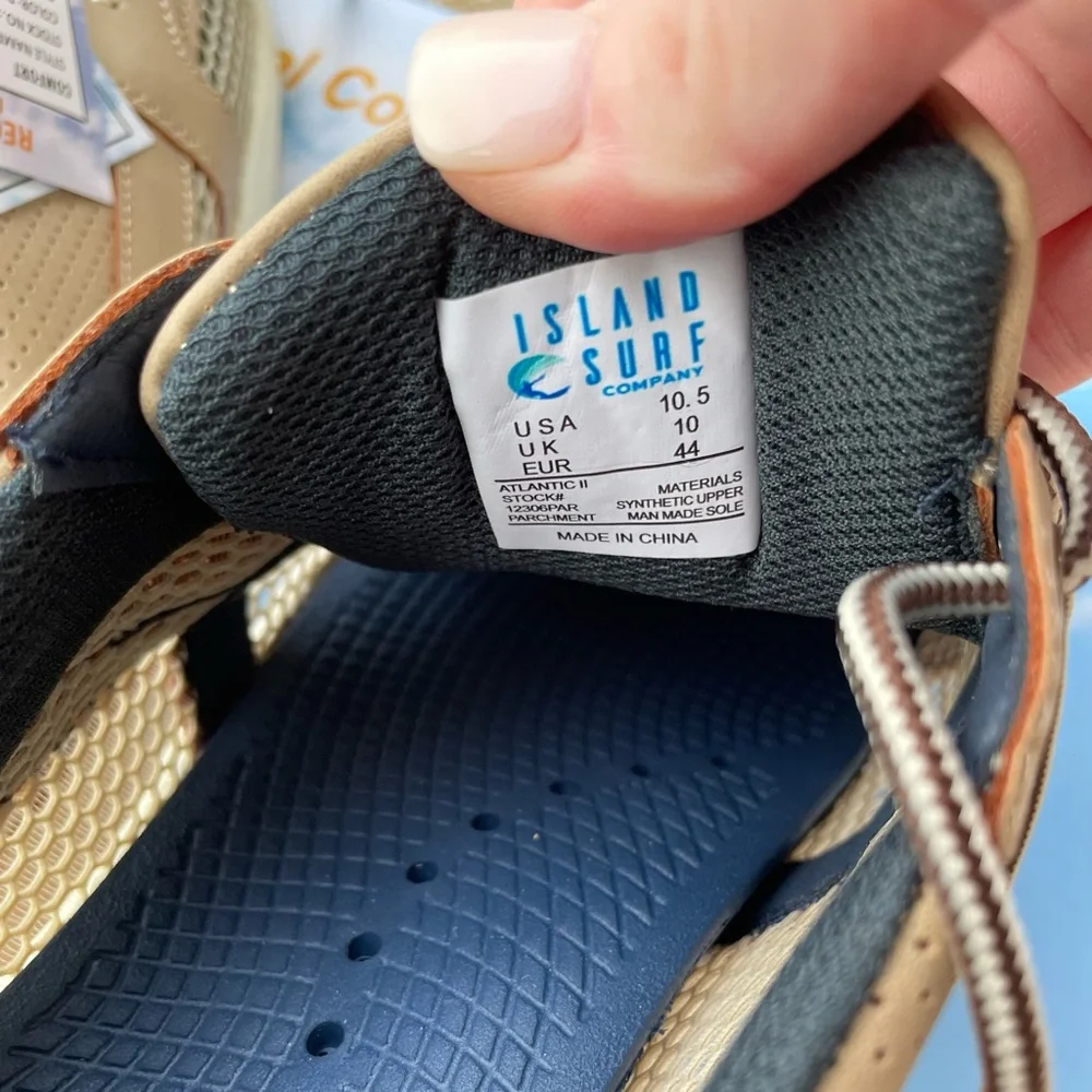 Island Surf NWT Men’s Atlantic II Boat Lake Shoes in Tan/Parchment Size 10.5